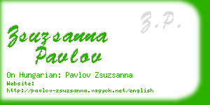 zsuzsanna pavlov business card